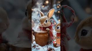 🎅🐰The Magical Christmas Meal🦌🦊christmas snow cuterabbit meal [upl. by Niuqram823]