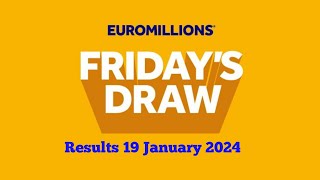 Euromillions Draw Live 19 January 2024  euromillions live tonight results [upl. by Drofub]