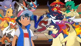 Pokemon Battle Of Starters Ash Vs Hisuian Starters and CounterParts [upl. by Tecil]