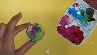 Aurora Lights Painting on Wood Slice  Wooden Slice Painting Ideas  Part 03 [upl. by Lobel591]