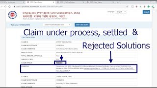 PF amp pension claim status explained under process Settled amp rejected solutions [upl. by Trumann685]