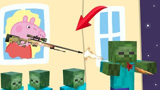 Zombie Attack Peppa Pig vs Zombies Part 2 Cartoon Parody [upl. by Atinad]