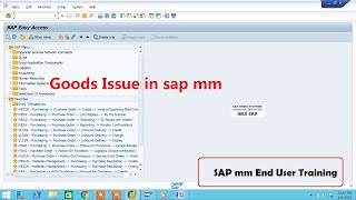 Goods Issue in sap mm [upl. by Huckaby424]