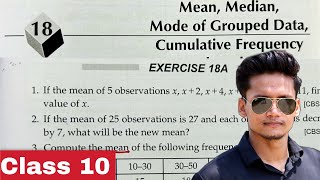 Class 10 EX 18A Q21 to Q25 MeanMedianMode of Grouped Data Chapter 18  RS Aggarwal Rajmith study [upl. by Evslin]