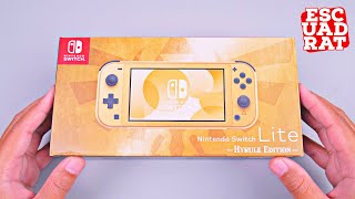 Unboxing Nintendo Switch Lite HYRULE Edition Indonesia [upl. by Esirec]