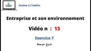 Entreprise et son environnement  Exercice 7 [upl. by Ellenor]