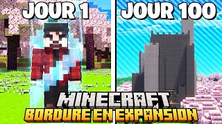 Jai survécu 100 JOURS dans une BORDURE 1x1 EN EXPANSION en Hardcore sur Minecraft [upl. by Drexler48]