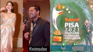 Asim Azhar Sings Ishq Kiya infront of ex Hania Aamir at PISA Awards 2021 [upl. by Benedix]