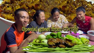 Karen Food Special guest from ဘဲကျီး 😜 [upl. by Drue]