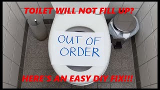 TOILET WILL NOT FILL UP WITH WATER HERE IS AN EASY DIY FIX diy easyfix [upl. by Hauge639]