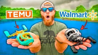 TEMU vs WALMART Budget Fishing Reel CHALLENGE INSANE Topwater [upl. by Dnalon796]