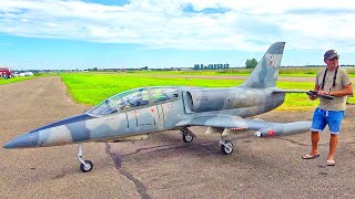 GIANT XXXL 80KG L39 ALBATROS RC TURBINE JET FLIGHT DEMONSTRATION [upl. by Neelyk167]