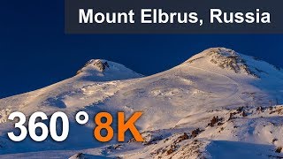 360 video Journey to Elbrus Mountain Russia Teaser 8K aerial video [upl. by Yntruoc427]