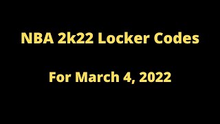 NBA 2k22 Daily Locker Codes for March 4 2022 [upl. by Norton289]