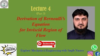 LEC 4 P3Fluid MechanicsCengelDerivation of Bernoullis Equation for Inviscid region of flow [upl. by Eicrad]