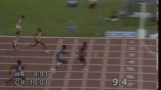 Ben Johnson  World record 984 Rome 1987 World Cup 100 meters [upl. by Dranik]