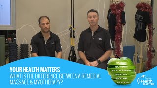 Your Health Matters  What is the difference between a Remedial Massage amp Myotherapy [upl. by Dnalro]