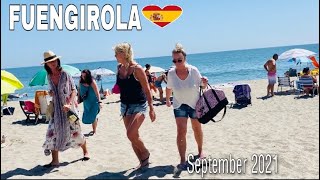 FUENGIROLA MALAGA SPAIN BEACH WALK IN SEPTEMBER 2021 4K [upl. by Maurine827]