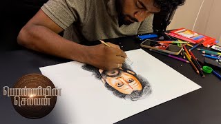 Ponniyin selvan Drawing  Chola vikram aditya karikalan Art [upl. by Ardolino]