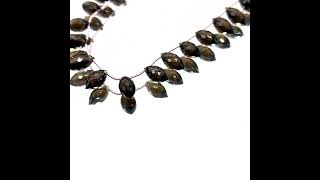 Natural Smoky Quartz Rice Briolette Cut VVS Clarity Mocha Brown Color Gems [upl. by Dranyer]