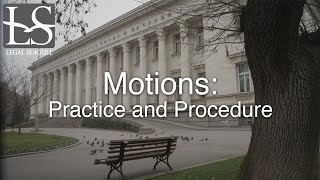 Motions Practice and Procedure [upl. by Dahlstrom]