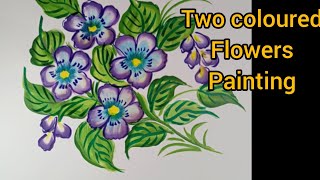 two coloured flower painting drawing [upl. by Seys]