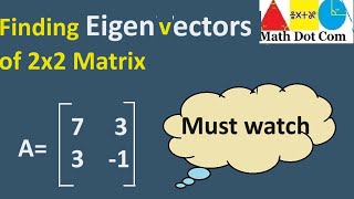 How to Find Eigenvectors of 2x2 Matrix  Math Dot Com [upl. by Akirdna]