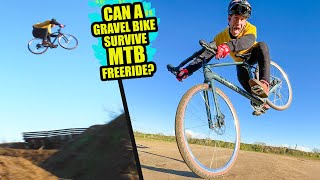 CAN A CARBON GRAVEL BIKE SURVIVE BIG MTB FREERIDE JUMPS [upl. by Marianne]