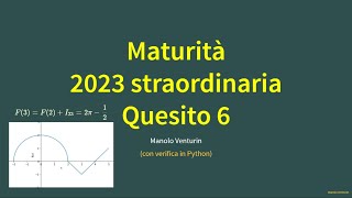 Maturità 2023 straordinaria Quesito 6 soluzione seconda prova liceo scientifico [upl. by Siana]