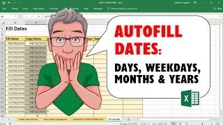 AutoFill Dates in Excel  Days Weekdays Months amp Years [upl. by Dazhehs]