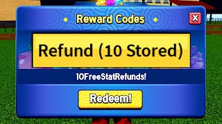 ALL 10 FREE STAT RESET CODES FOR ROBLOX BLOX FRUITS [upl. by Naasah]