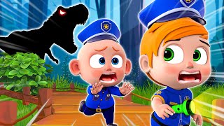 Trex is Coming  Baby Police Chase Dinosaur  NEW✨ Nursery Rhymes amp Funny Cartoon For Kids [upl. by Quita547]