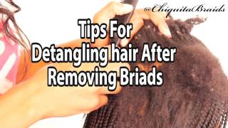 Tips for detangling hair after removing braids [upl. by Ecnerrat]