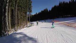 Bukovel  Ski for fun through the hills and forest along the slope 8 [upl. by Llyrat558]