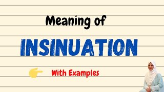 Daily vocabulary  Insinuation Meaning  Vocabgram [upl. by Hachmin]