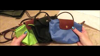 Longchamp Le Pliage Mini Pouch  the Crossbody kit  2 new colors 💙🖤 [upl. by Kutzenco680]