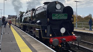 35028 Clan Line at Basingstoke 12102024 [upl. by Aisul]