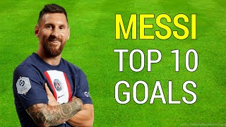 Lionel Messi Top 10 Goals for PSG [upl. by Anirdnaxela]