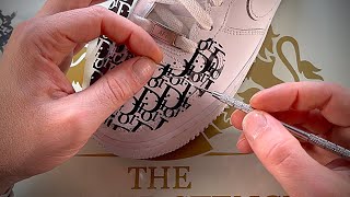 STENCILS  The BEST way to apply a VINYL STENCIL TO SHOES continued [upl. by Rotciv]