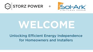 SolArk  Storz Power Joint Webinar [upl. by Chickie]