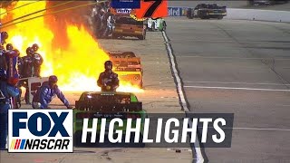 Huge Fire Engulfs Brendan Gaughans Pit Crew  Richmond 2015  NASCAR Sprint Cup [upl. by Enihpled]