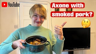 My Russian friend cooking and tasting Axone with smoked pork her reaction 😅 Naga vlogger [upl. by Trudi284]