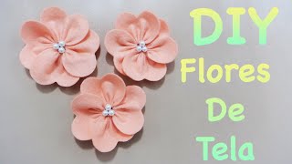 FLORES  COMO HACER FLORES DE TELA FÁCIL  FLOR ELEGANTE  FLOWERS  DIY  YuureYCrafts [upl. by Neicul]