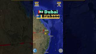 DUBAI 🇦🇪 to BRISBANE 🇦🇺 Flight Route ✈️ Emirates EK434 aviation travel flight shorts flightmap [upl. by Akyssej]