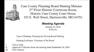 20241022 Cass County Planning Board Meeting [upl. by Acile881]