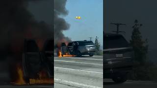 Range Rover is range over  Range Rover Caught Fire  Fire in Land Rover rangerover fire burnout [upl. by Filberto]