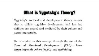 Lev Vygotskys Theory of Sociocultural Cognitive Development [upl. by Ayatahs]