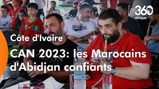 les supporters marocains d’Abidjan gardent confiance après le faux pas face aux Léopards de la RDC [upl. by Ellenaej]