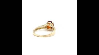 Natural Spessartine Mandarin Garnet amp Diamond Ring 14K Solid Gold Fanta Garnet Ring Orange Ring [upl. by Rock515]