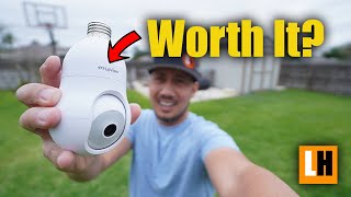 Light Bulb Security Cameras Worth It LaView L2 Camera Review [upl. by Tteltrab]